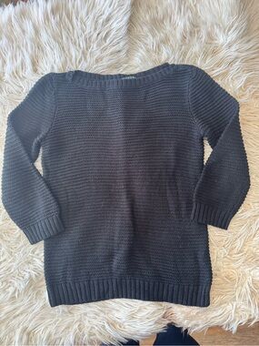 Ralph Lauren 100% cotton Black Textured Knit Scoop Neck Sweater